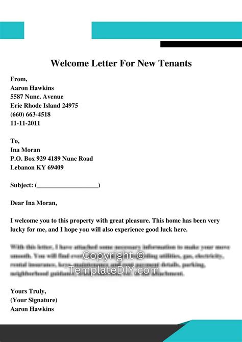 Welcome Letter For New Tenants Sample with Examples [Word]