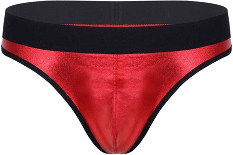 iixpin Mini Boxer Homme Sexy Short en Cuir Métallque Costume Danse