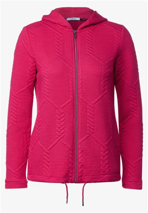 Cecil Struktur Kapuzen Sweatjacke F R Damen In Pink Cecil