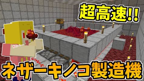 【マイクラ】コンポスター付きネザーキノコ製造機作り！ホグリンのもこれで満足！？ パート573【ゆっくり実況】 Youtube