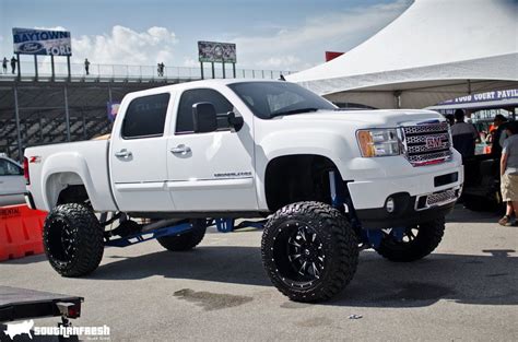 White Gmc Truck Lifted