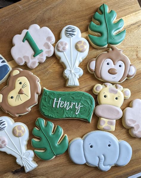 Jungle Themed Wild One Birthday Cookies 36 Cookies Etsy