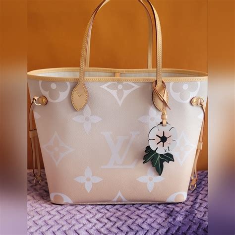 Louis Vuitton Bags Louis Vuitton By The Pool Neverfull Mm Brume Giant Flower Monogram Bag No