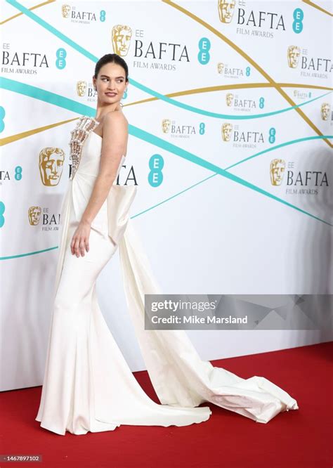 Lily James Attends The Ee Bafta Film Awards 2023 At The Royal News