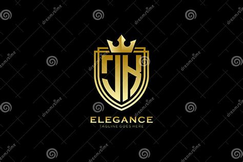 Initial Jk Elegant Luxury Monogram Logo Or Badge Template With Scrolls