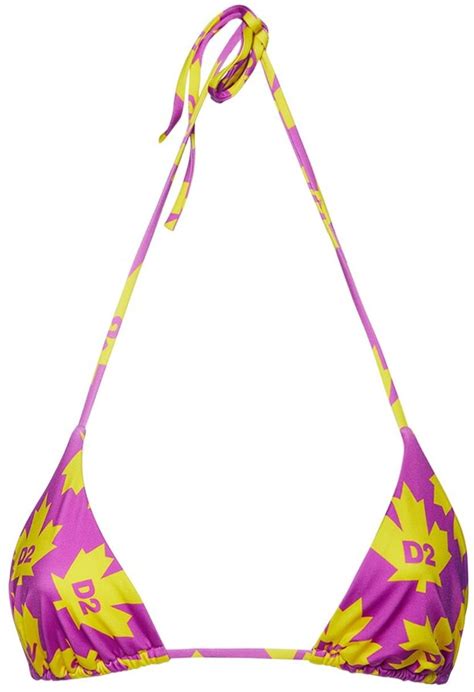 Dsquared2 Maple Logo Triangle Bikini Top Shopstyle Two Piece Swimsuits