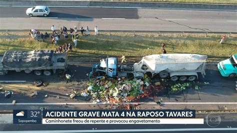 Acidente Deixa Quatro Mortos Na Raposo Tavares Sp1 G1