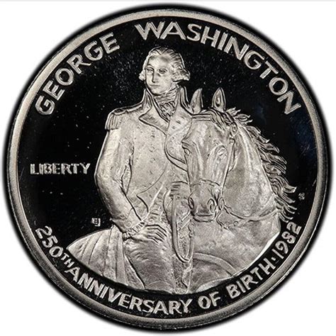 1982 S Proof Silver Half Dollar Coin Celebrating 250th Anniversary Of George Washingtons Birth