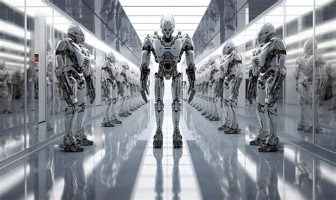 Premium Ai Image Large Number Of Robots In A Laboratory Or Hangar