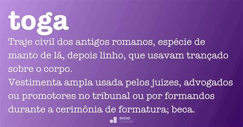O Que Significa Toga - Toga - Dicio, Dicionário Online de Português