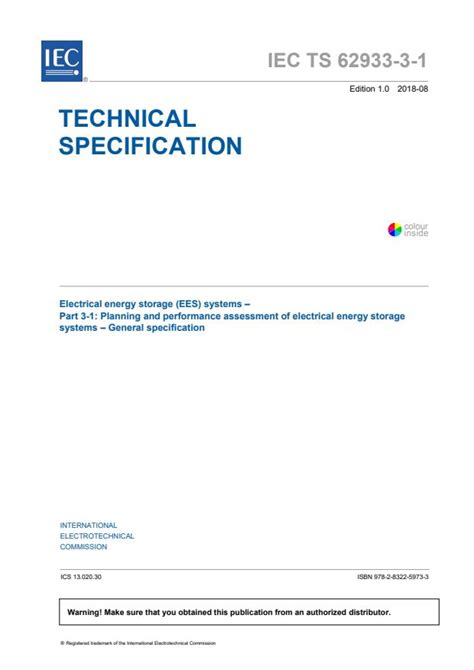 IEC TS 62933 3 1 2018 Electrical Energy Storage EES Systems Part