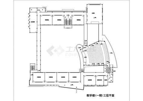 青岛市某大学4层教学楼建筑设计cad图纸教育建筑土木在线