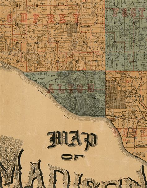 Alton Illinois 1892 Old Town Map Custom Print Madison Co Old Maps