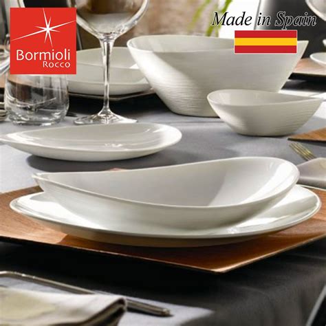 Bormioli Rocco 490450 Prometeo 18pc Dinner Set White Tableware Plates