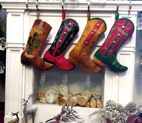 Custom Cowboy Boots Christmas Stockings Country Western Etsy