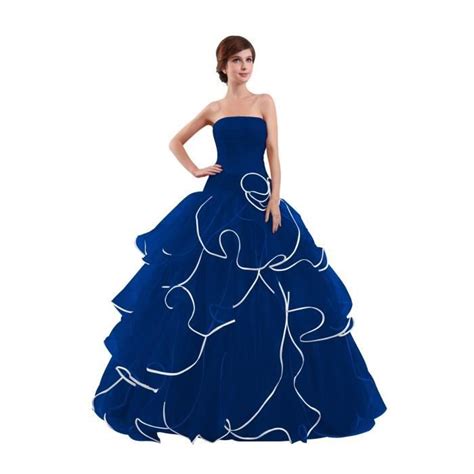 Robe De Bal De Promo En Satin Et Gaze Bleu Roi Bleu Roi Cdiscount