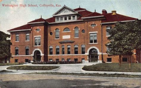 Coffeyville Kansas Postcard High School Where Wendell Willkie Taught