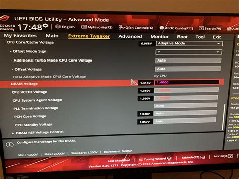 Dram Voltage On Z390 Asus Rog R Intel