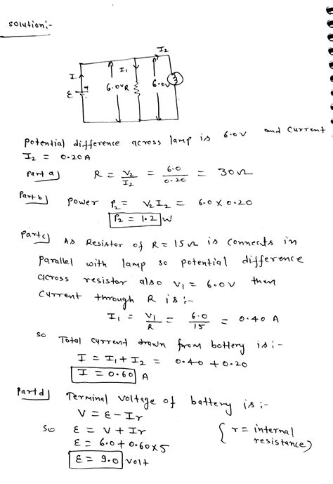 [Solved] a filament lamp is operating at normal brightness. the ...