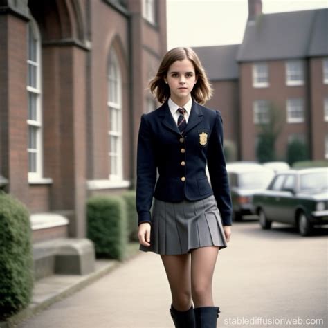 Emma Watson School Outfit With Knee High Boots Stable Diffusion Online