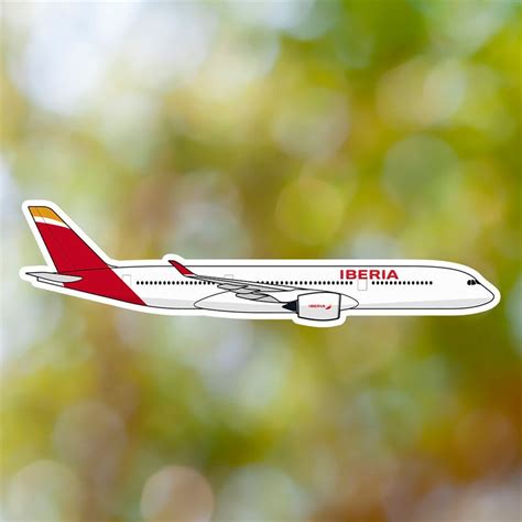 Airbus A350 Sticker Iberia Airplane Sticker Waterproof For Suitcase Car Book Water Bottle