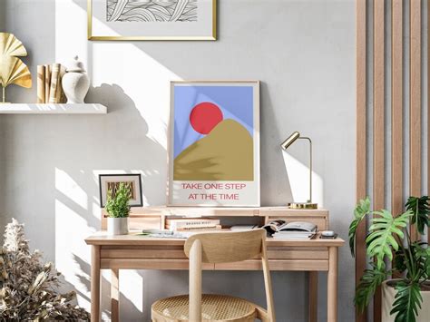 Printable Art Inspirational one Step at a Time Poster With Stunning Desert Mountain Scene ...