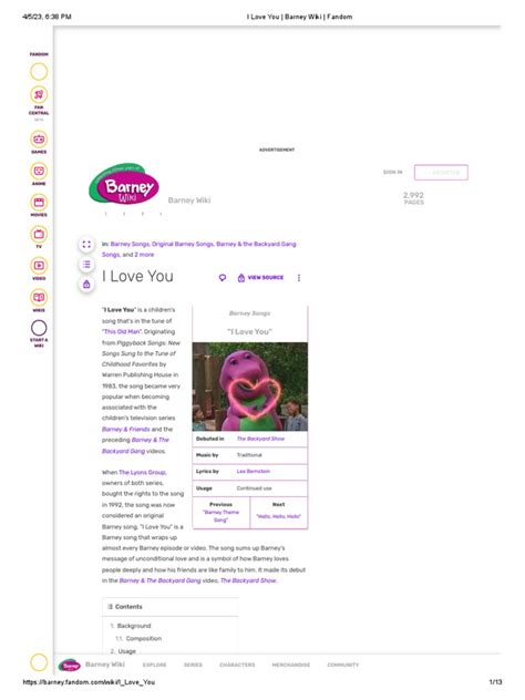 I Love You Barney Wiki Fandom Pdf Fandom