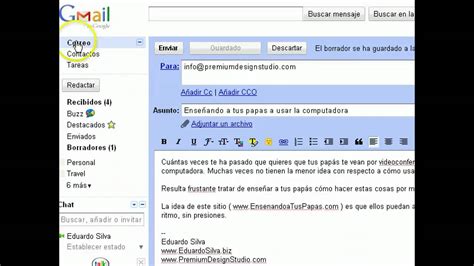 Cómo mandar o enviar un correo electrónico con Gmail YouTube