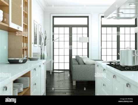 modern kitchen interior design illustration Stock Photo - Alamy