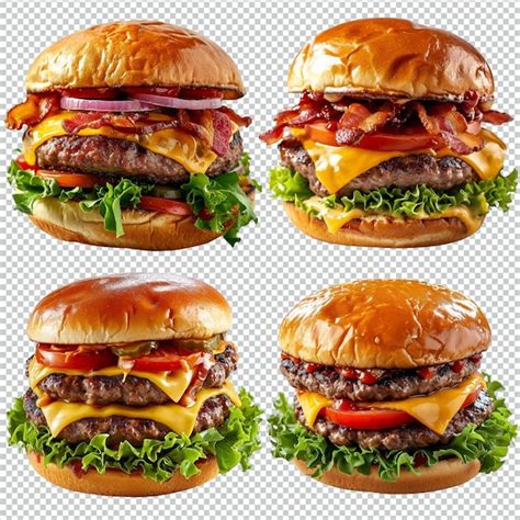 Premium Psd Psd Fresh Beef Burger Isolated On Transparent Background