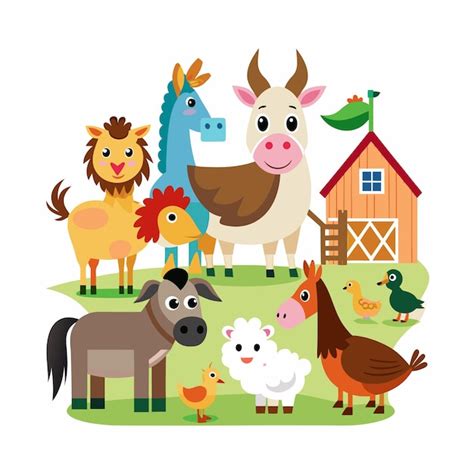 Ilustración del vector de los animales domésticos Vector Premium