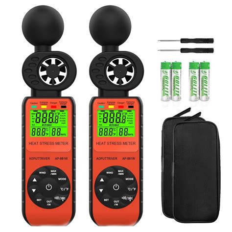 Amazon 2Pcs Anemometer Handheld Heat Stress WBGT Meter AP 881W