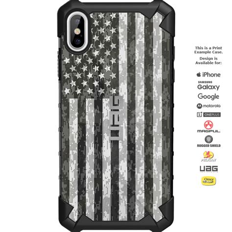 Subdued Us American Flag Digital Camouflage Reversed Custom Printed An