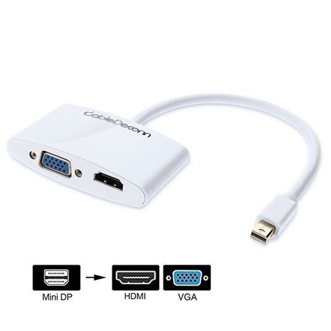 Mini Dp To Hdmi Vga Adaptercabledeconn Multi Function Mini Displayport