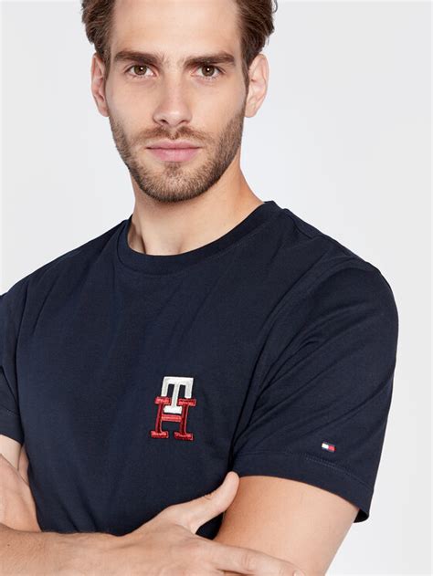 Tommy Hilfiger T Shirt Essential Monogram Mw0mw28256 Dunkelblau Regular Fit Modivo De