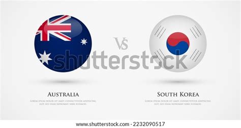 Australia Vs South Korea Country Flags Stock Vector (Royalty Free ...