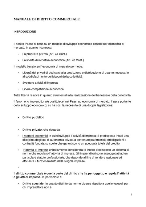 Riassunto Diritto Commerciale 1