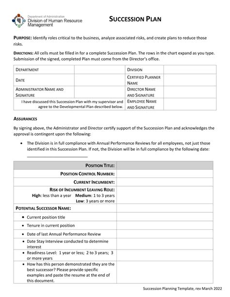 Free Printable Succession Planning Templates Excel Word Pdf