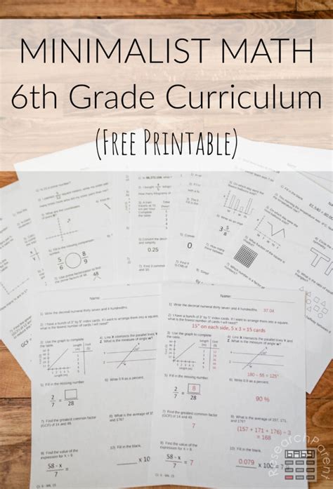 6th Grade Minimalist Math Curriculum - ResearchParent.com