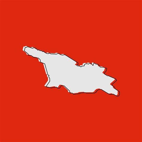 Vector Illustration of the Map of Georgia on red Background 3798260 ...