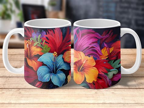 Sublimation Tasse Bunte Blumen Gr En Graphic By Autismusmama