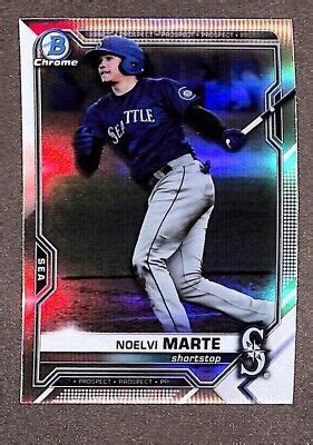 2021 Bowman Draft Chrome BDC 147 Noelvi Marte Rookie RC Refractor