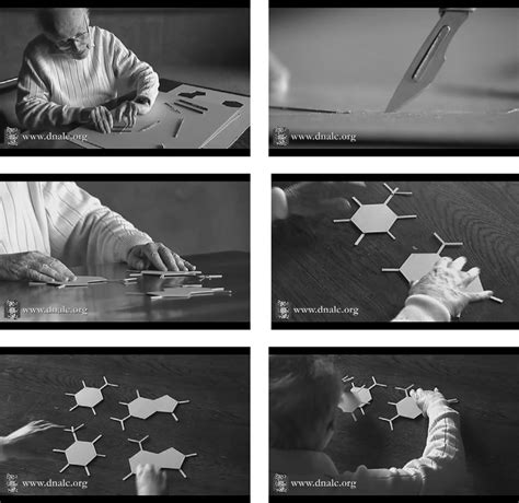 3 Six video stills of James Watson restaging his 1953 discovery of the ...