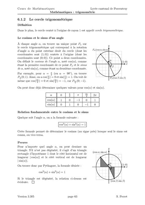 Cours Df Cours De Math Matiques Math Matiques Trigonom Trie