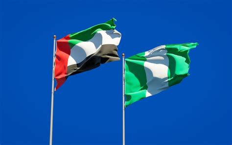 Premium Photo Beautiful National State Flags Of United Arab Emirates