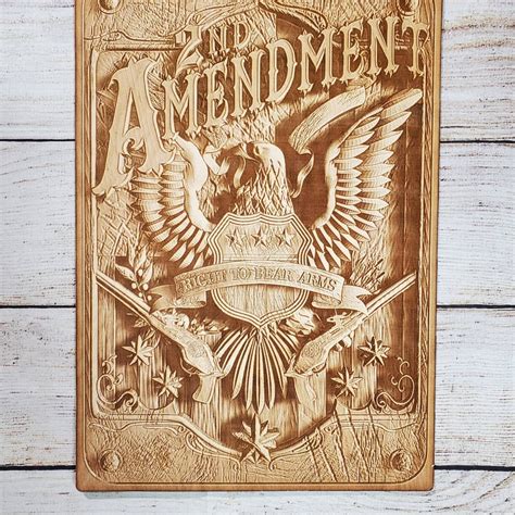 2nd Amendment 3d Illusions Engraving Wooden Sign Etsy