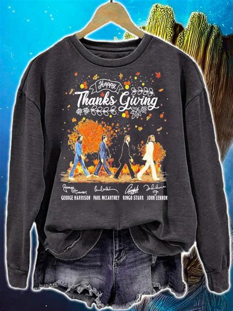 Happy Thanksgiving Abbey Road Signatures Shirt T Shirt