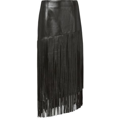 Intermix Mayaan Leather Fringe Skirt 3 135 CNY Liked On Polyvore