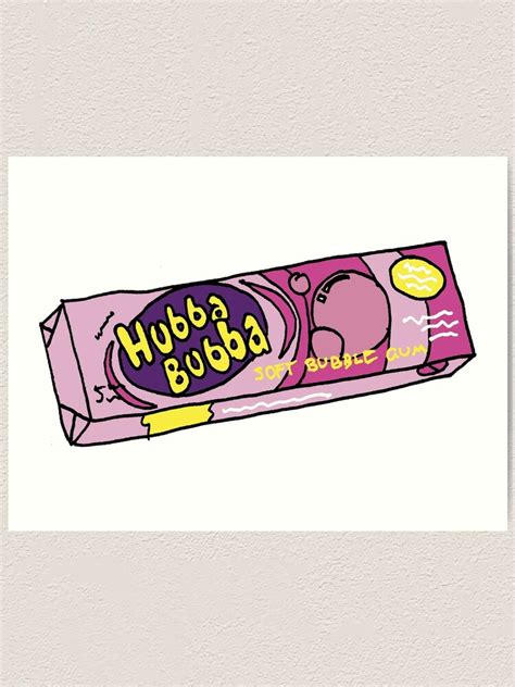 Hubba Bubba Bubble Gum Illustration Art Print By Parttimetrash