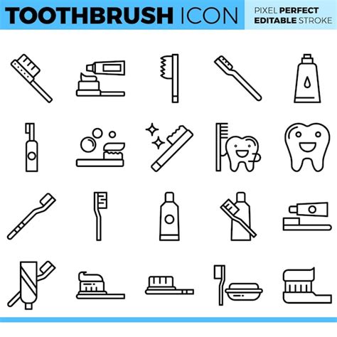 Premium Vector Toothbrush Icon Set